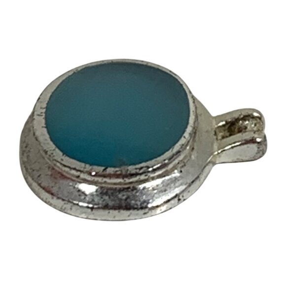 SU 925 Sterling Silver w/ Cats Eye or Chalcedony Inlay Oval Pendant Charm ONLY - Picture 5 of 8